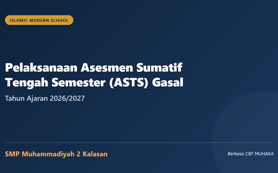 Wujudkan Islamic Modern School, SMP Muhammadiyah 2 Kalasan Gelar ASTS Gasal 2026/2027 Berbasis CBT MUHAKA